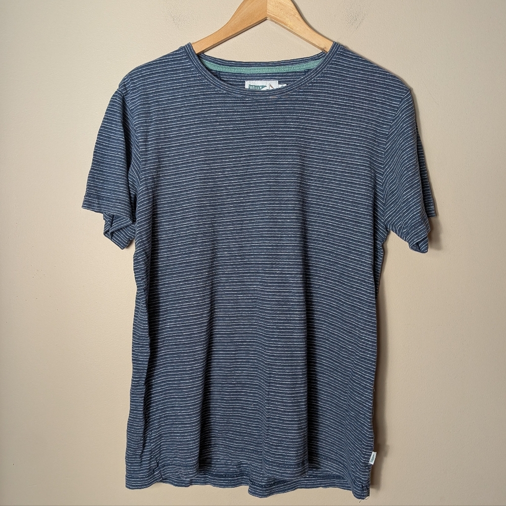 Wellen Hemp And Organic Cotton Pocket T-Shirt Short Sleeve Striped Size Medium